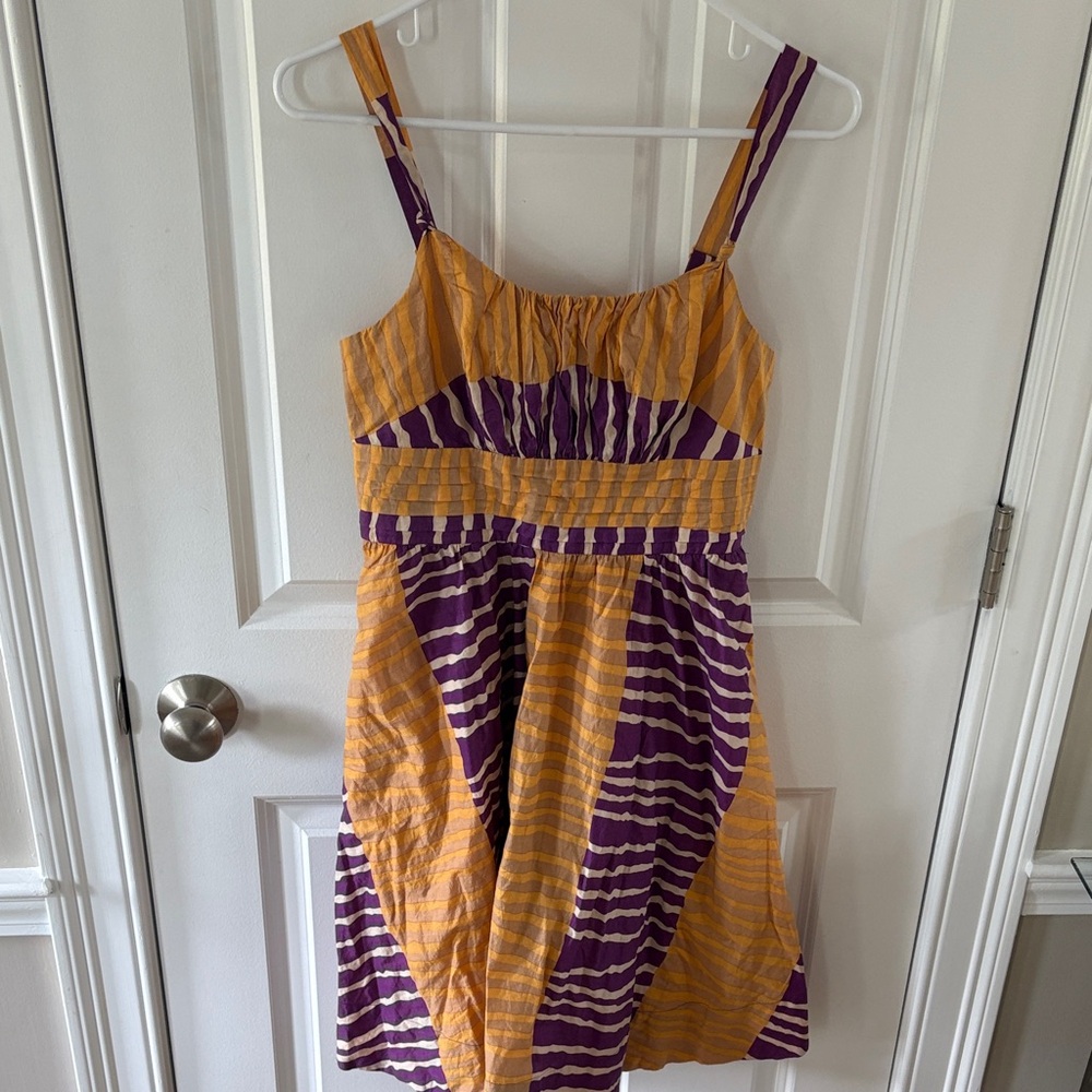 Fei Striped Purple and Yellow Sundress